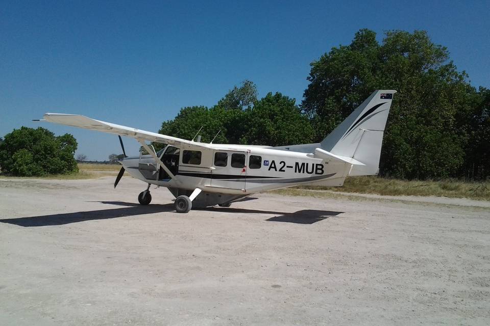 Flying in Botswana