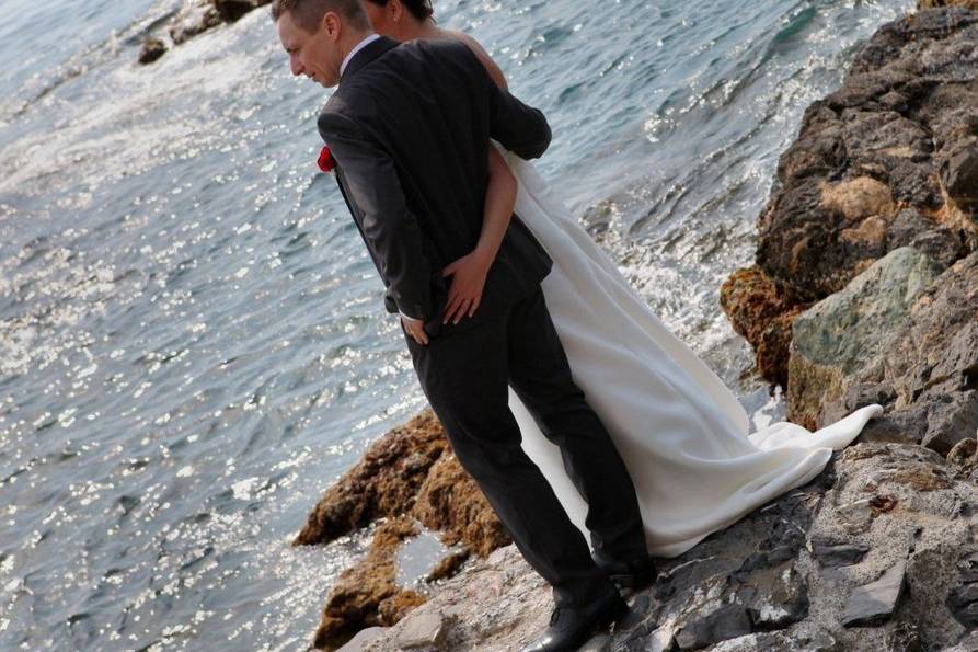 La sposa e lo sposo e il mare