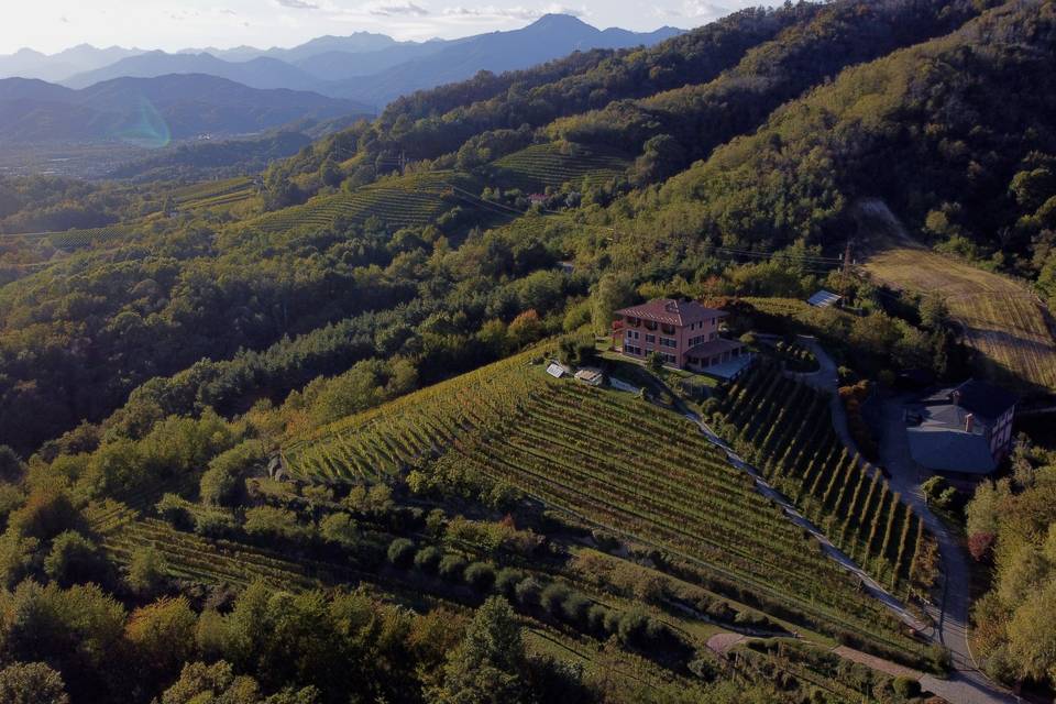 Vista dall'alto della tenuta