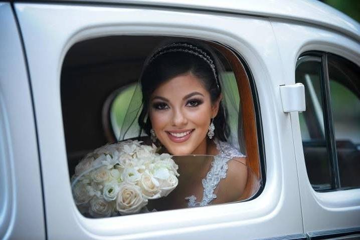 Bride in the car
