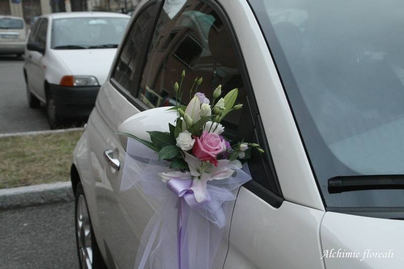 Decorazione auto sposa