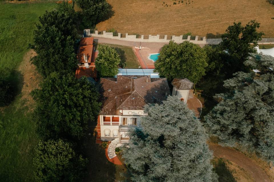 La villa vista dal drone
