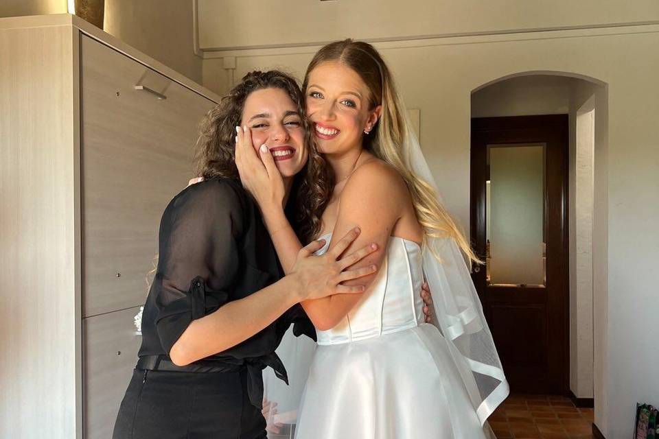 Foto con la sposa-trucco