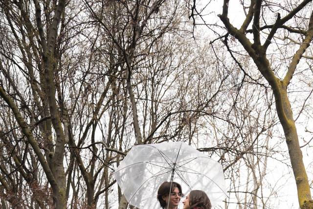 Foto matrimonio con pioggia