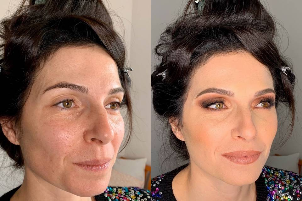 Prima/dopo Makeup cerimonia