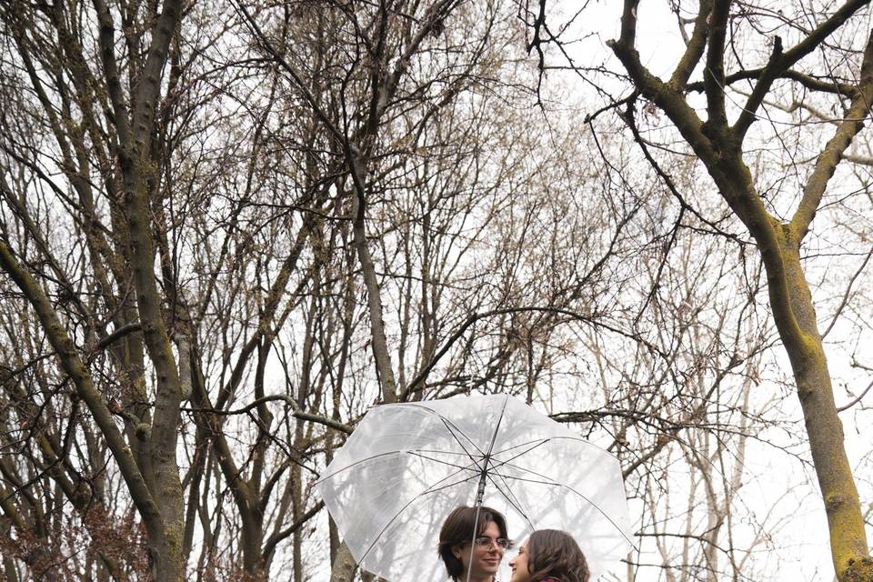 Foto matrimonio con pioggia