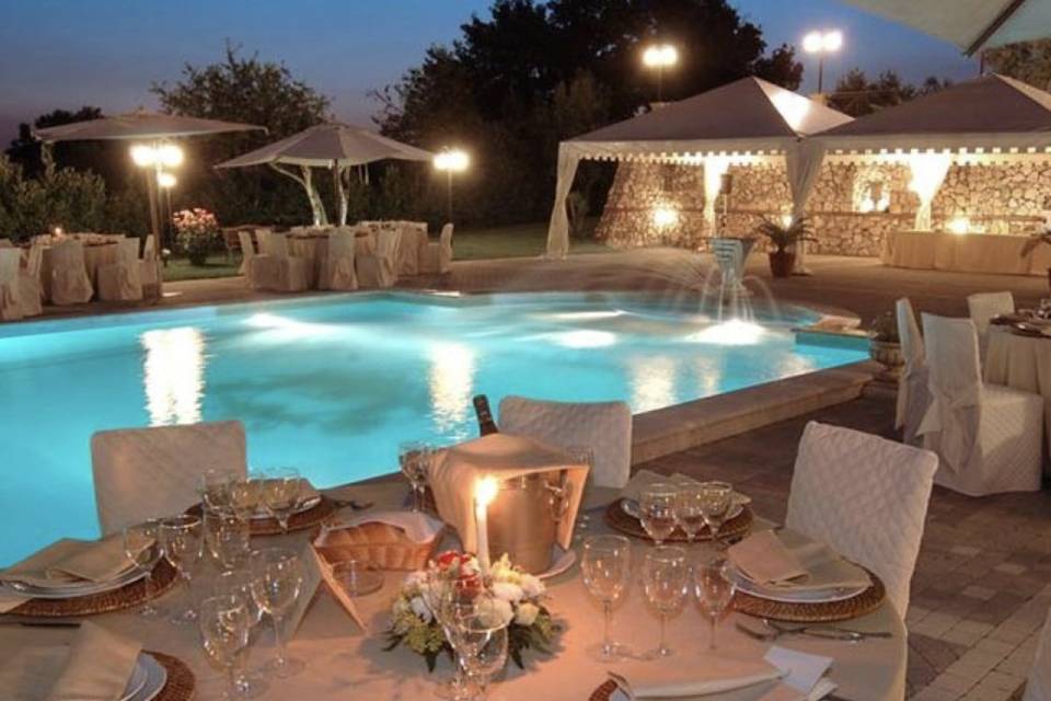 Poolside wedding