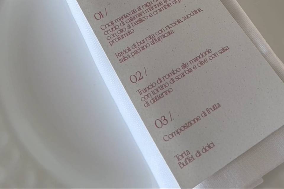 Menu personalizzato rosa