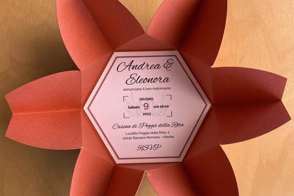 Invito - matrimonio - origami