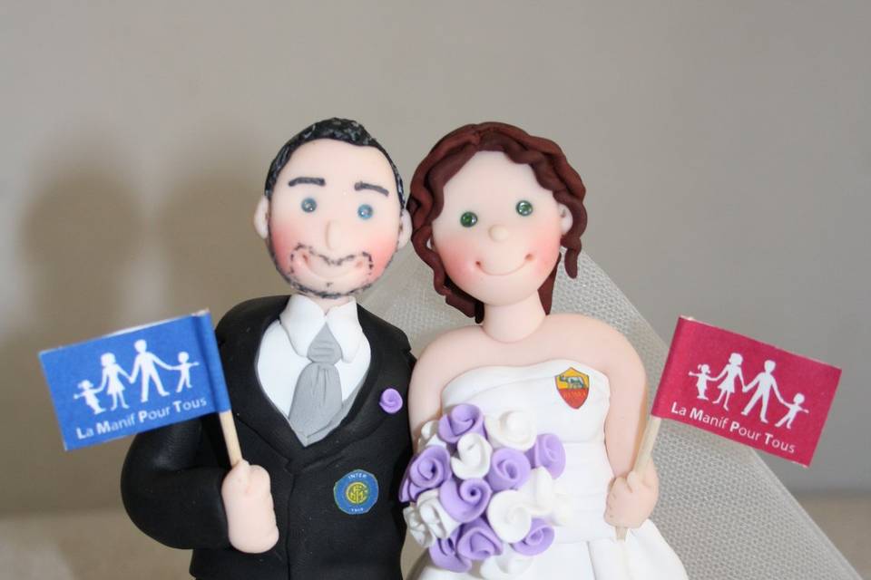 Topper nuziale Cake toppers matrimonio bobblehead personalizzato Cake  topper matrimonio figurine Matrimonio bobble head topper torta nuziale  personalizzato CT K080 -  Italia