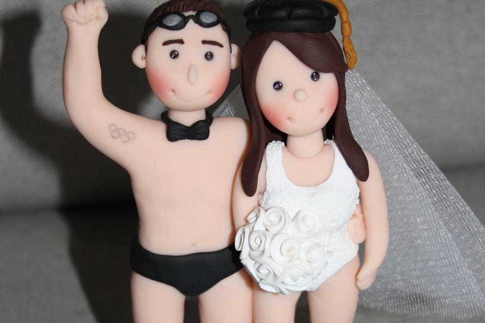 Cake topper sposo nuotatore