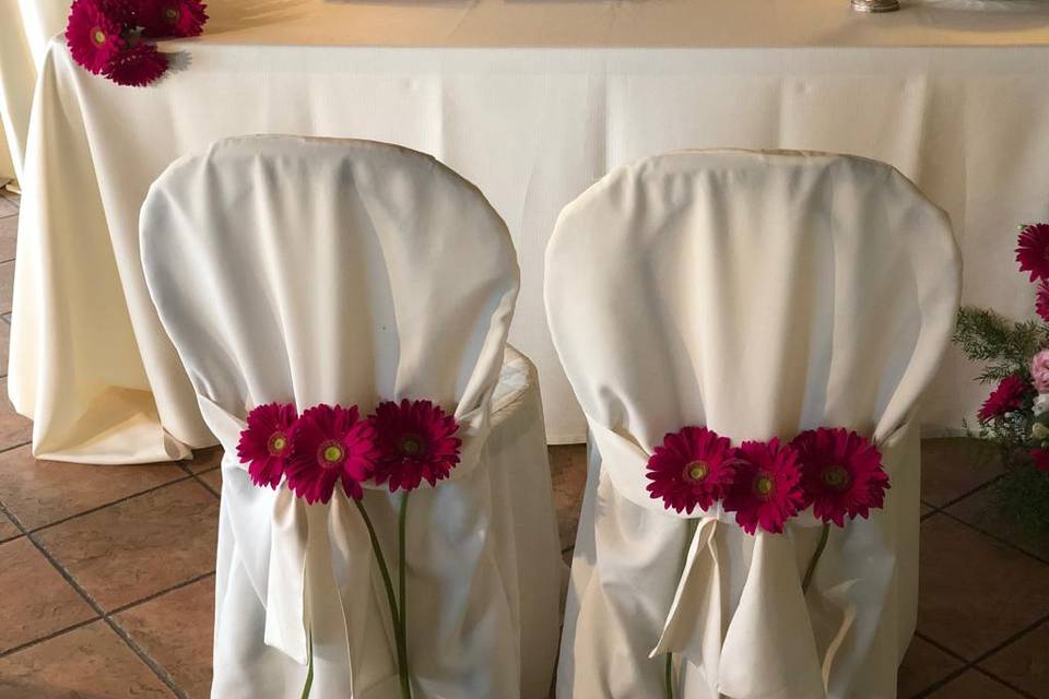 Allestimento sedie Sposi