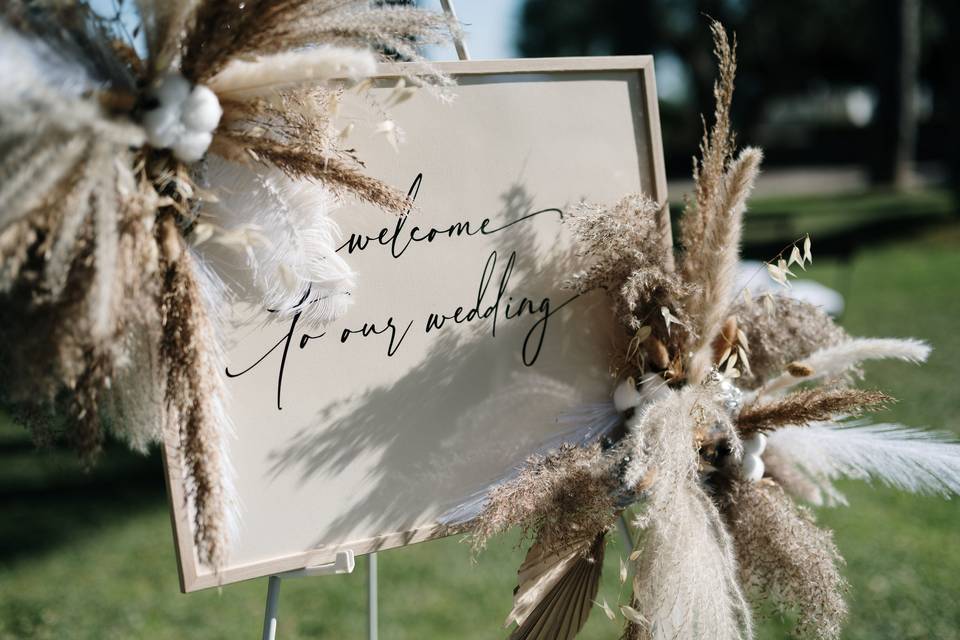 Welcome Board floreale
