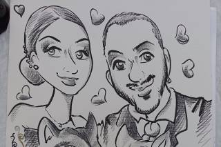 Caricaturista Mago Artemagia e Specchio selfie