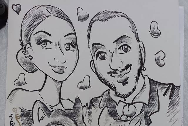 Caricaturista Mago Artemagia e Specchio selfie