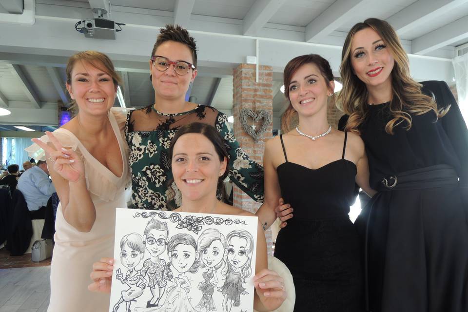 Caricaturista Mago Artemagia e Specchio selfie