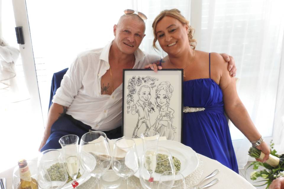 Caricaturista Mago Artemagia e Specchio selfie