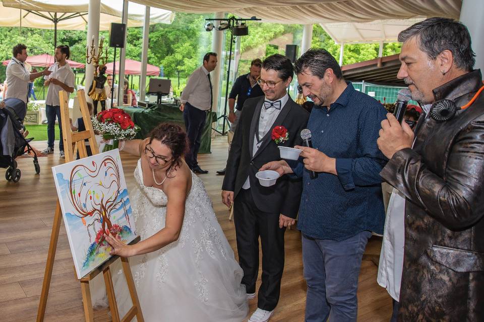 Caricaturista Mago Artemagia e Specchio selfie