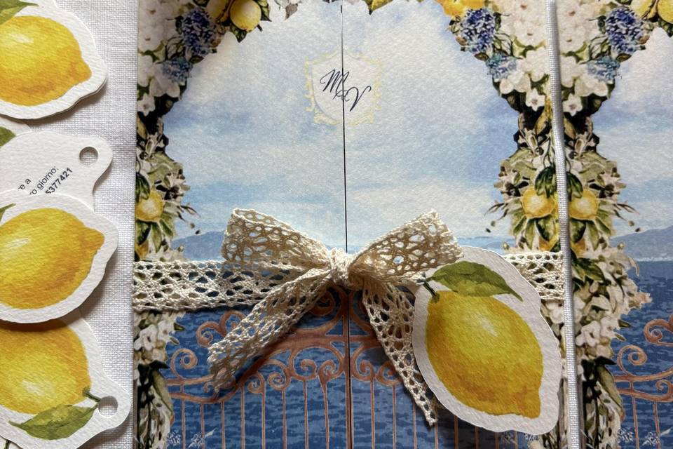 Invito con limone lista nozze