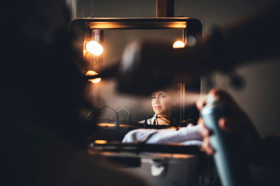 Bride getting ready