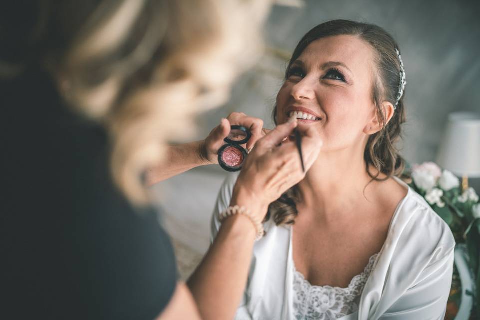 Bride getting ready