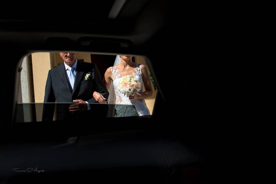 Auto sposa con papà