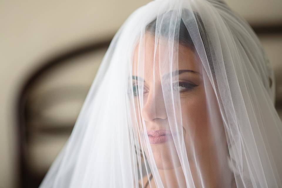 Bride and father portrait