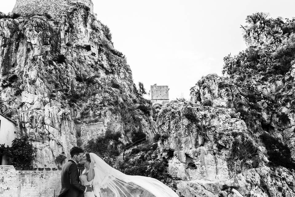 Couple portrait at Scopello