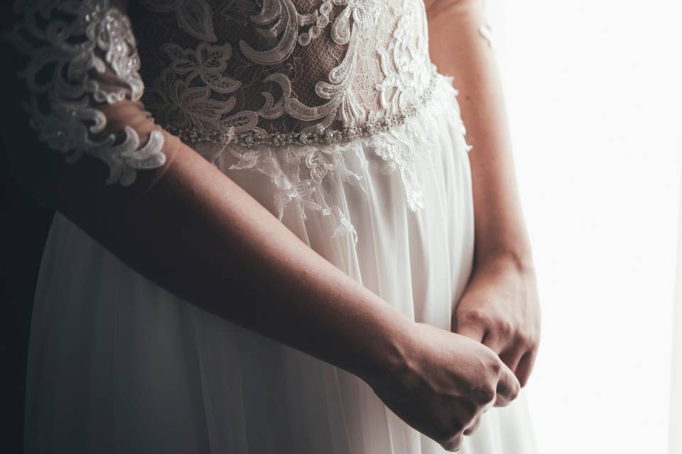 Bride getting ready