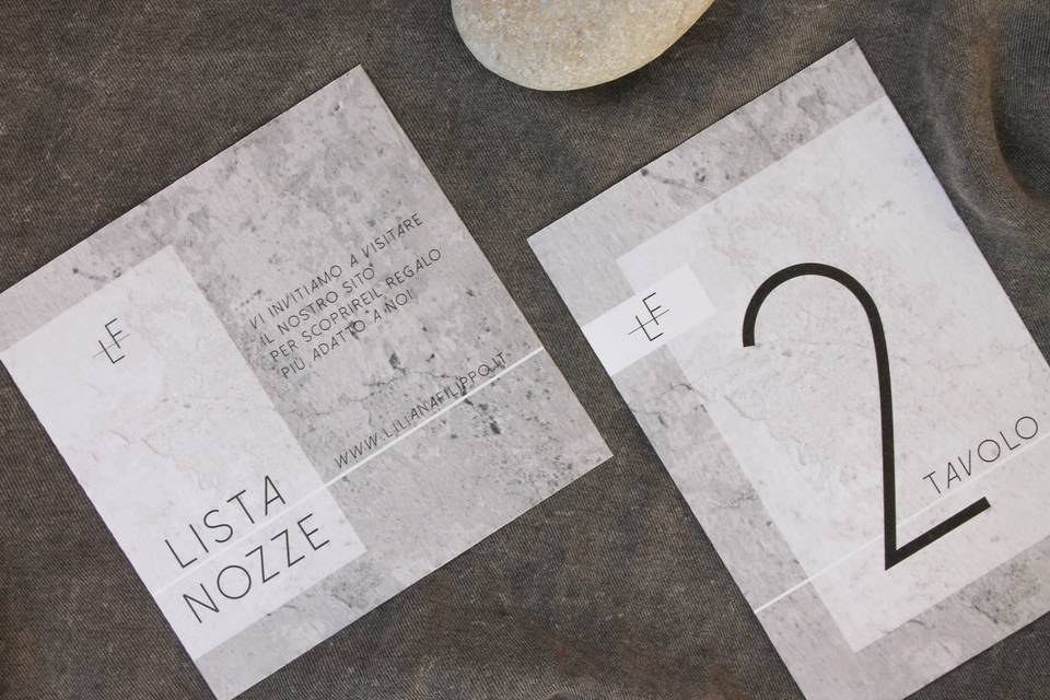 Wedding stationery concrete