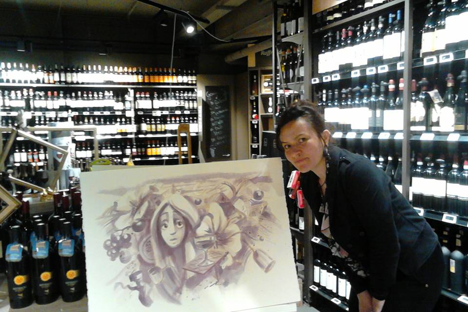 Wine painting