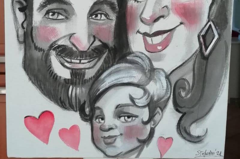 Caricatura famigliare