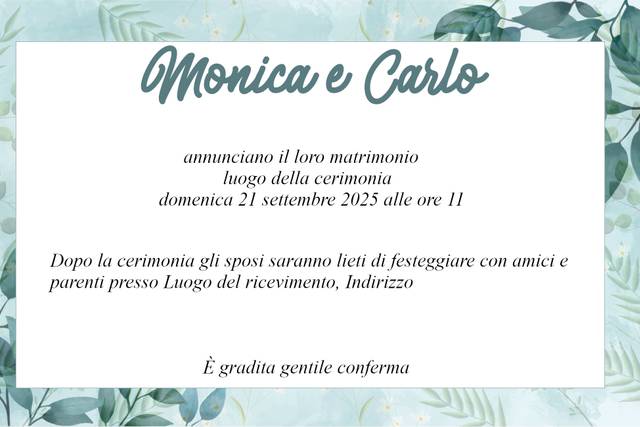 Invito foglie verdi retro