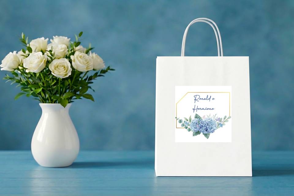 Gift bag ortensie azzurre