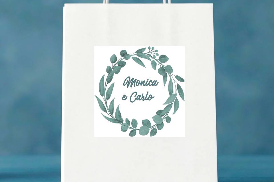 Gift bag foglie verdi
