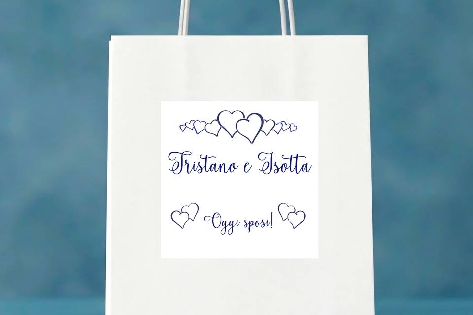 Gift bag cuori blu