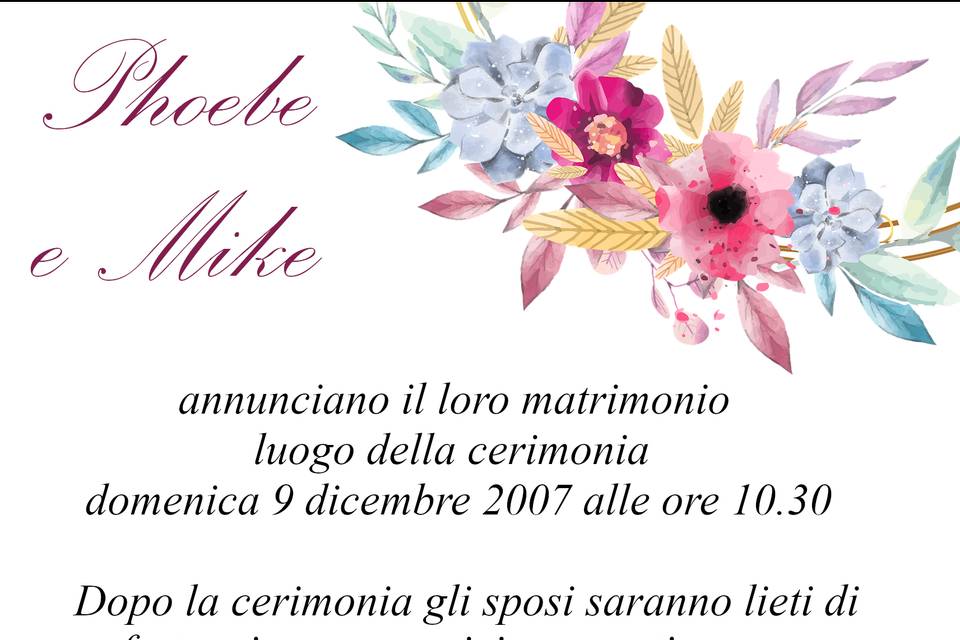 Invito cerchio oro fiori retro