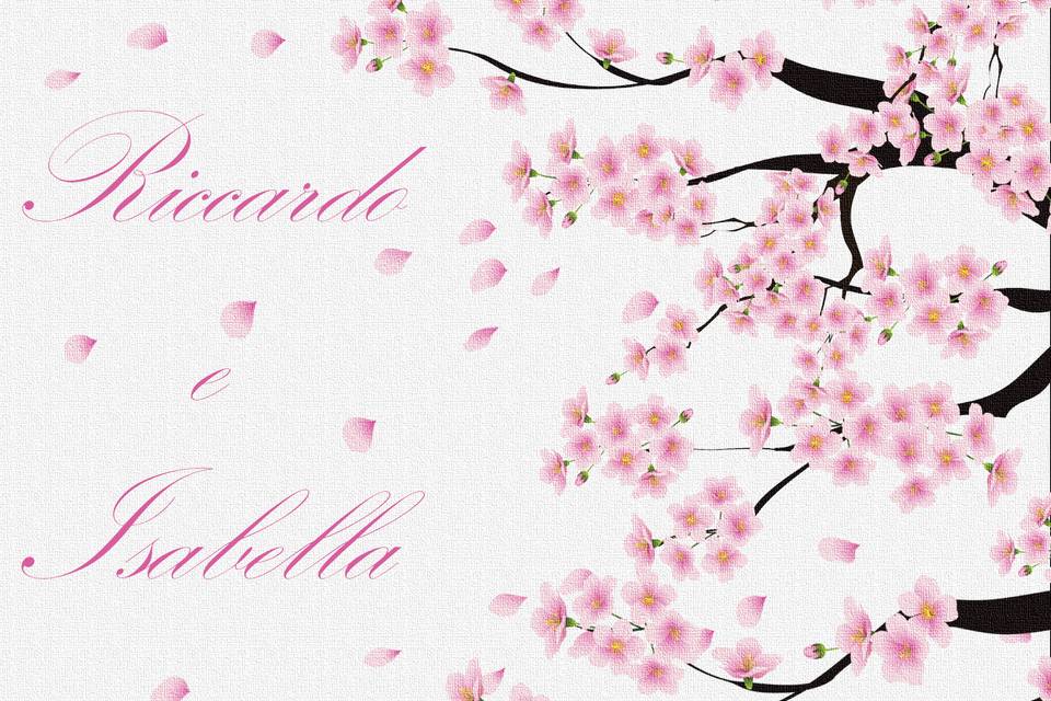 Invito fiori ciliegio fronte