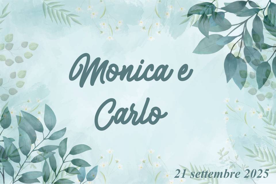Invito foglie verdi fronte
