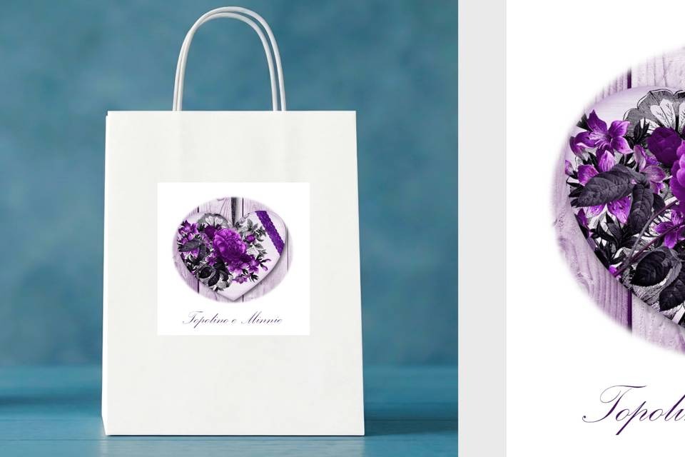 Gift bag cuore legno