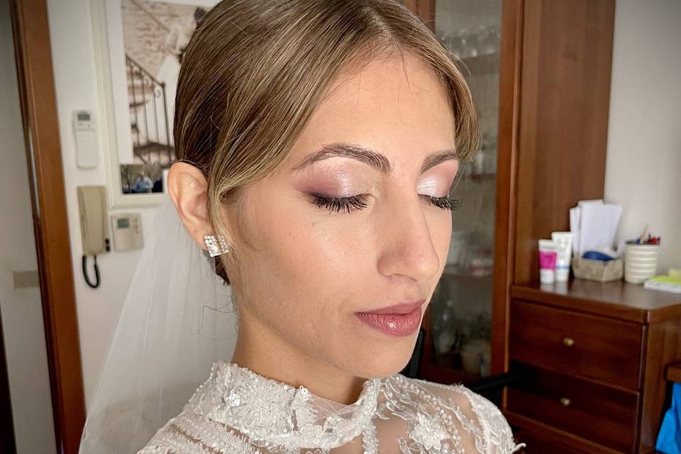 Trucco sposa glam rosato