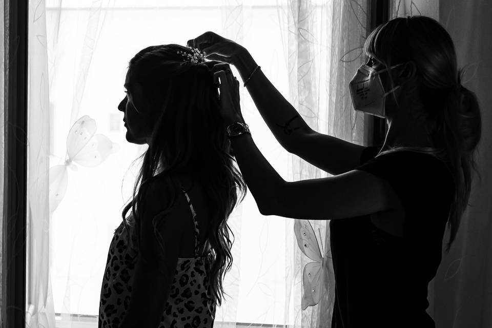 Hairstyle backstage