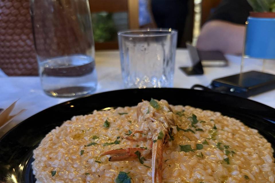Risotto con crema di scampi