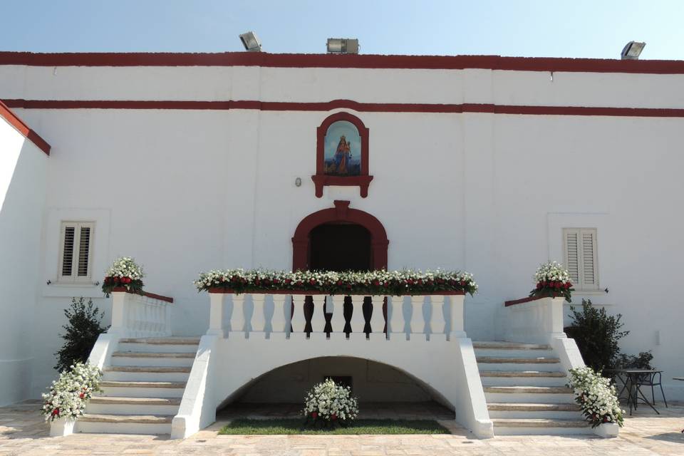 Addobbo floreale in masseria