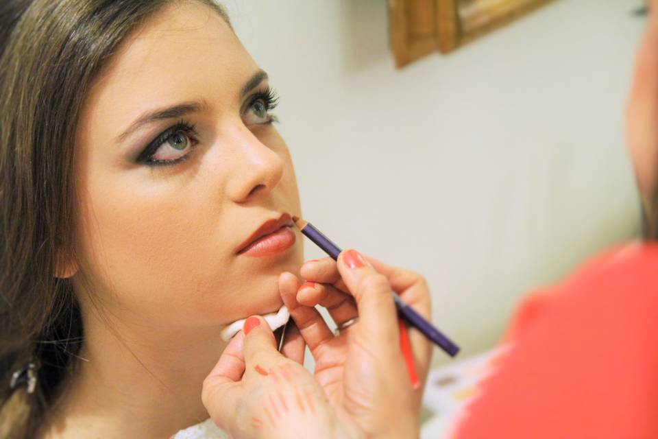 Make up artist at work