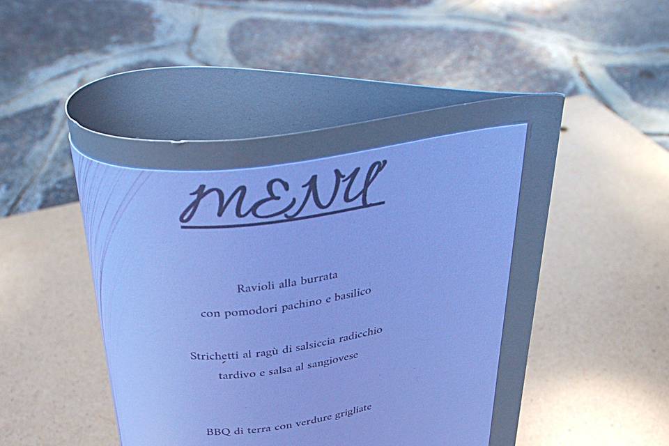 Menu' a goccia nozze d'argento