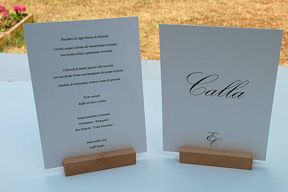 Menu' segnatavolo