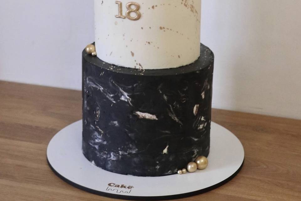 Black marble cake