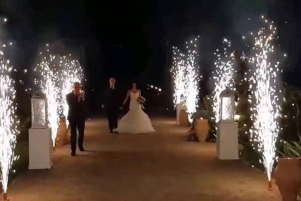 Fontane luminose entrata sposi