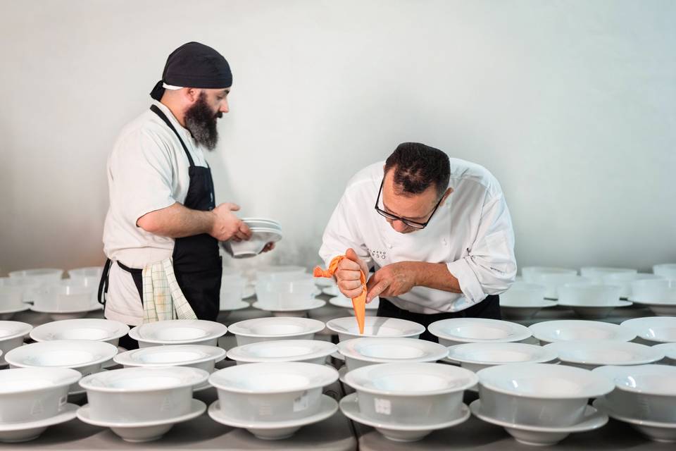 Antipasti in preparazione